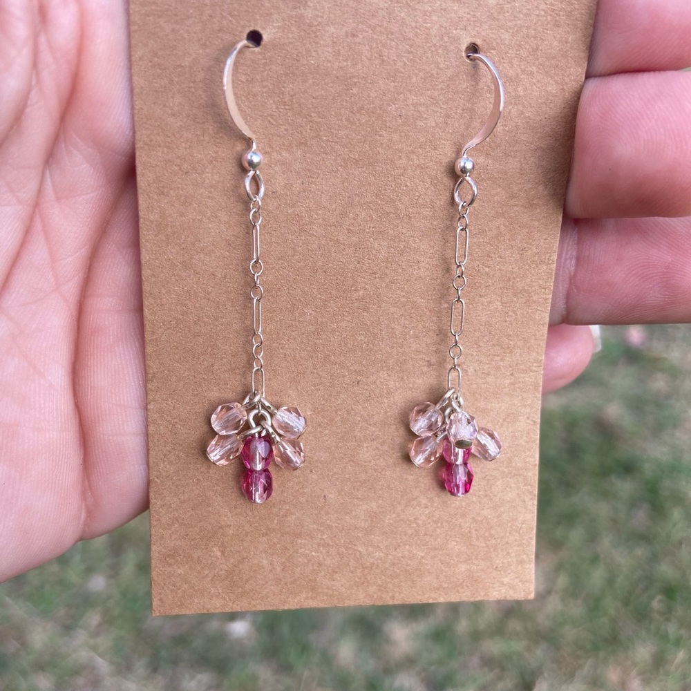 Rose and light rose earrings